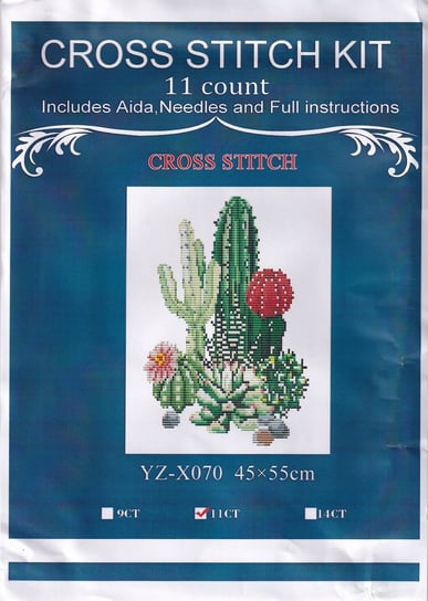 X070 DIY haft krzyżykowy zestaw nadruk 40x50 kaktusy Inna marka