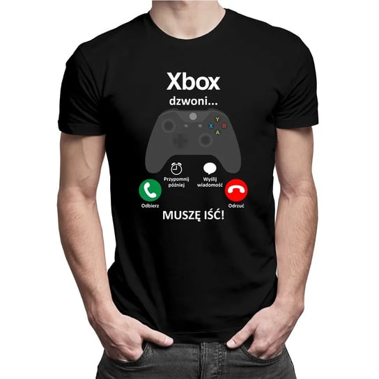 Xbox dzwoni, muszę iść - męska koszulka z nadrukiem Koszulkowy