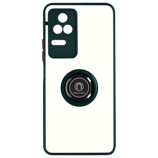 Xiaomi Poco F4 5G Bi-material Case Metallic Ring Podstawka wideo w kolorze zielonym Avizar