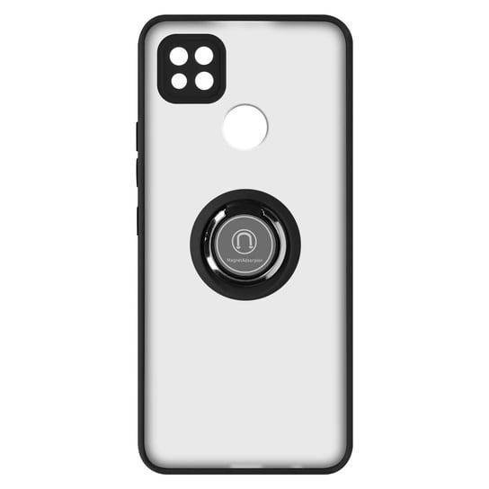 Xiaomi Redmi 10A Etui Bi-material Metallic Ring Stojak wideo Czarny Avizar