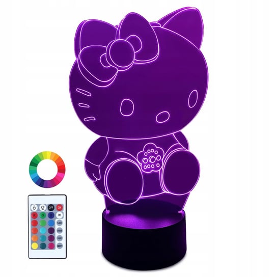 XL Lampka LED 3D 16 kolorów Hello Kitty + Pilot Inna marka