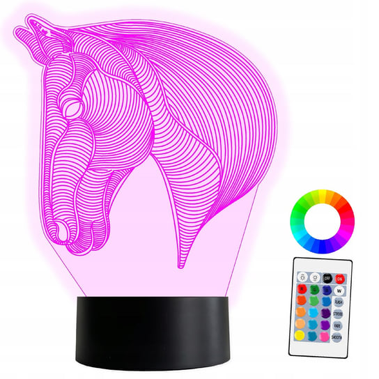 XL Lampka LED 3D 16 kolorów Koń + Pilot Inna marka