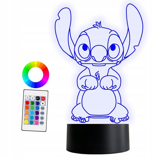XL Lampka LED 3D 16 kolorów Lilo i Stich + Pilot Inna marka