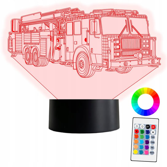 XL Lampka LED 3D 16 kolorów Straż Pożarna + Pilot Inna marka