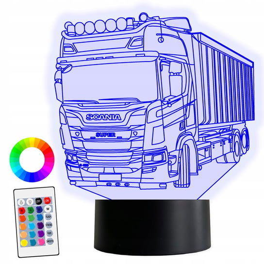 XL Lampka LED 3D Ciężarówka Scania Tir 16 kolorów + Pilot IMIĘ Grawer Inna marka