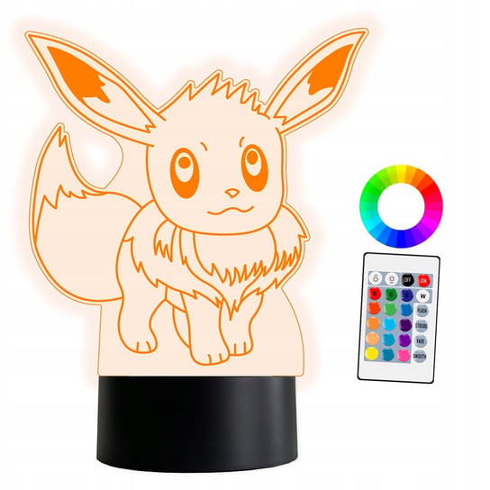 XL Lampka LED 3D Eevee Pokemon GO 16 kolorów + Pilot IMIĘ Grawer Inna marka