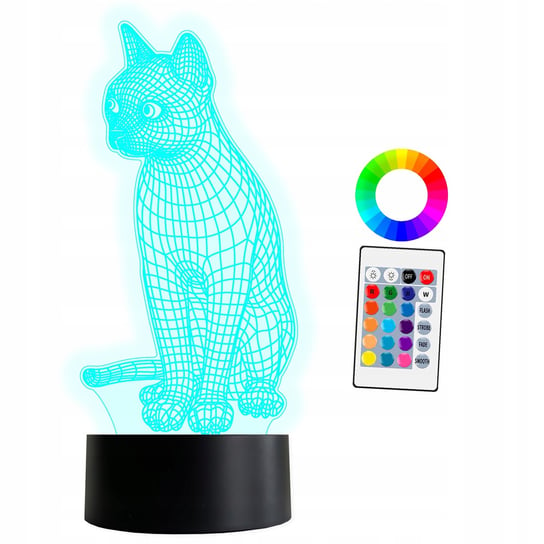XL Lampka LED 3D Kot Kitty 16 kolorów + Pilot Inna marka