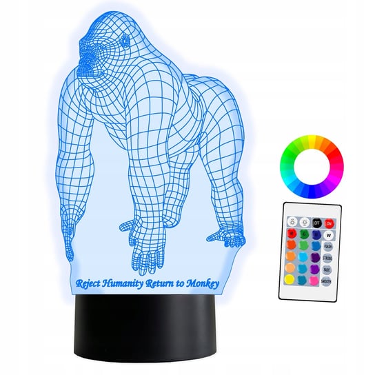 XL Lampka LED 3D Monkey Małpa Harambe Mem 16 kolorów + Pilot Inna marka
