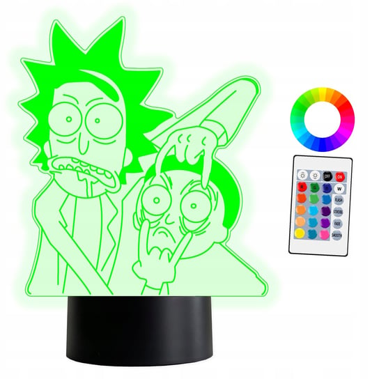 XL Lampka LED 3D Rick and Morty 16 kolorów + Pilot IMIĘ Grawer Inna marka