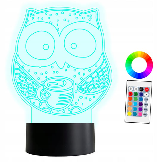 XL Lampka LED 3D Sowa Owl dla dziecka 16 kolorów + Pilot Inna marka