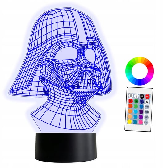 XL Lampka LED 3D Star Wars Darth Vader 16 kolorów + Pilot Inna marka