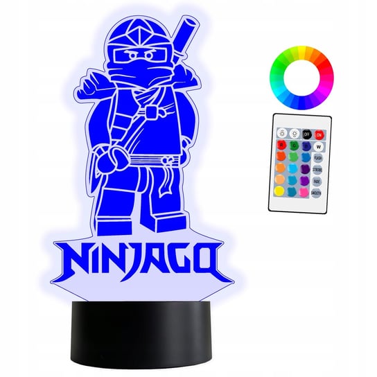 XL Lampka Nocna LED 3D 16 kolorów Ninjago + Pilot Inna marka