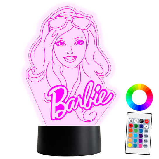 XL LAMPKA NOCNA LED 3D Barbie 16 kolorów + Pilot IMIĘ Grawer Inna marka