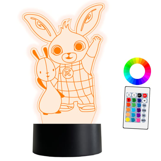 XL LAMPKA NOCNA LED 3D Bing Królik 16 kolorów + Pilot IMIĘ Grawer Inna marka