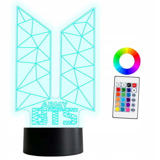 XL Lampka Nocna LED 3D BTS ARMY Jimin K-pop 16 kolorów + Pilot Inna marka