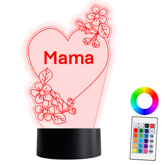XL LAMPKA NOCNA LED 3D Dzień Matki Prezent Serce 16 kolorów + Pilot IMIĘ Grawer Inna marka