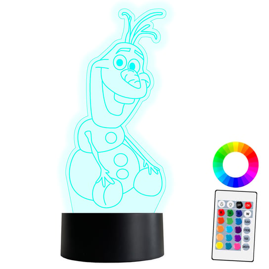 XL LAMPKA NOCNA LED 3D Elsa Kraina Lodu Olaf 16 kolorów + Pilot IMIĘ Grawer Inna marka