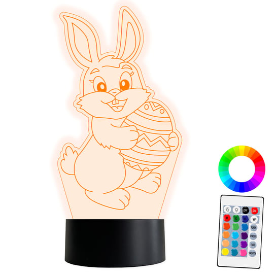 XL LAMPKA NOCNA LED 3D Królik Wielkanoc 16 kolorów + Pilot IMIĘ Grawer Inna marka
