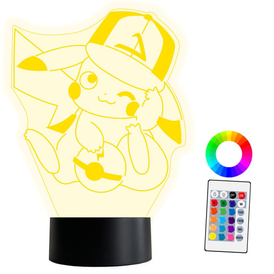 XL LAMPKA NOCNA LED 3D Pikachu Pokemon 16 kolorów + Pilot IMIĘ Grawer Inna marka