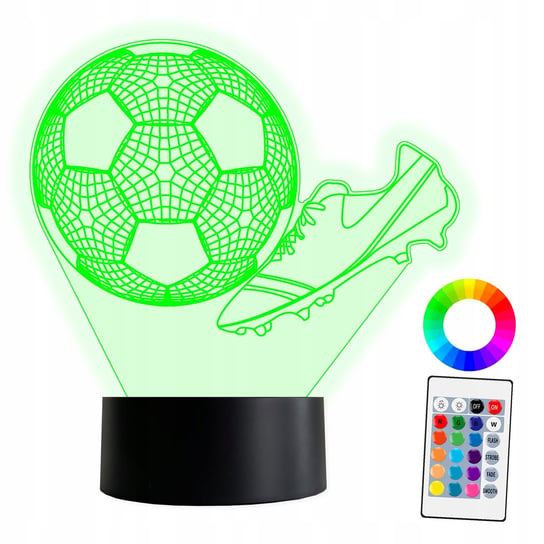 XL LAMPKA NOCNA LED 3D PIŁKA NOŻNA PIŁKARZ 16 kolorów + Pilot IMIĘ Grawer Inna marka