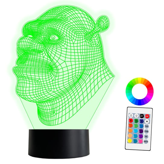 XL LAMPKA NOCNA LED 3D Shrek 16 kolorów + Pilot IMIĘ Grawer Inna marka