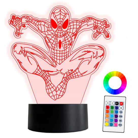 XL Lampka Nocna LED 3D Spider-Man Spiderman Marvel 16 kolorów + Pilot Inna marka