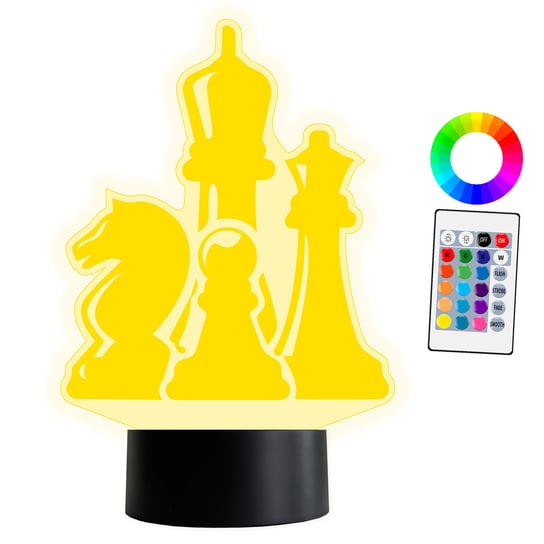 XL LAMPKA NOCNA LED 3D Szachy Turniej Nagroda 16 kolorów + Pilot IMIĘ Grawer Inna marka