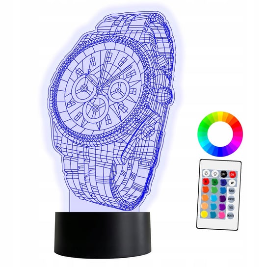 XL Lampka Nocna LED 3D Zegarek Streetwear 16 kolorów + Pilot Inna marka