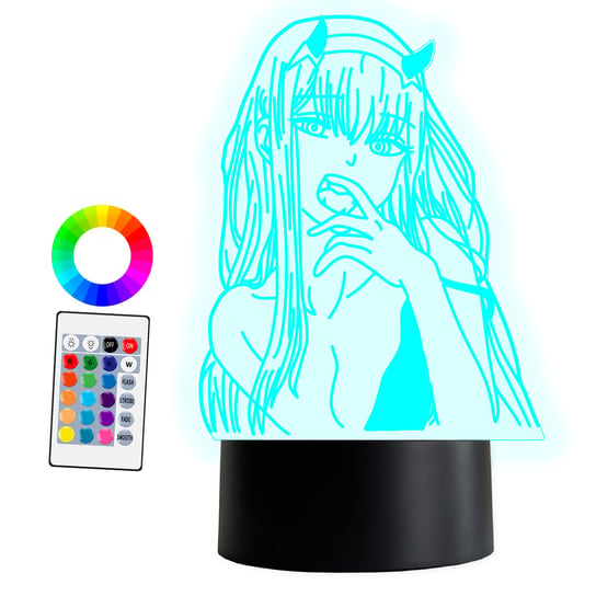 XL LAMPKA NOCNA LED 3D Zero Two Anime 16 kolorów + Pilot IMIĘ Grawer Inna marka