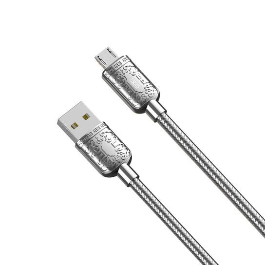 XO Kabel NB216 USB - microUSB 1,0 m 2,4A, srebrny XO