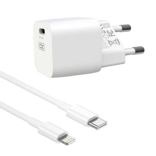 XO ładowarka sieciowa CE01B PD 20W 1x USB-C biała + Kabel USB-C - Lightning XO