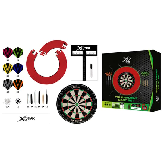 XQmax Darts 90-częściowy zestaw do darta turniejowego, 23 g, czerwony Inny producent