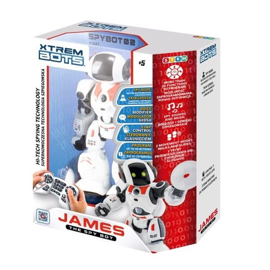 XTREM Bots, Robot Interaktywny James The Spy Bot TM Toys