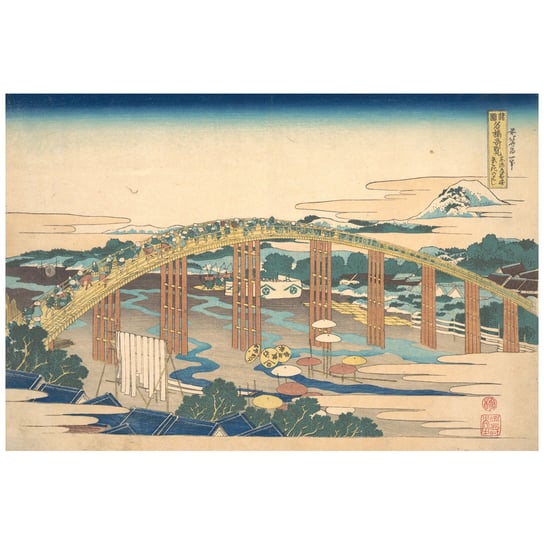 Yahagi Bridge At Okazaki On The Tokaido 60x90 Legendarte