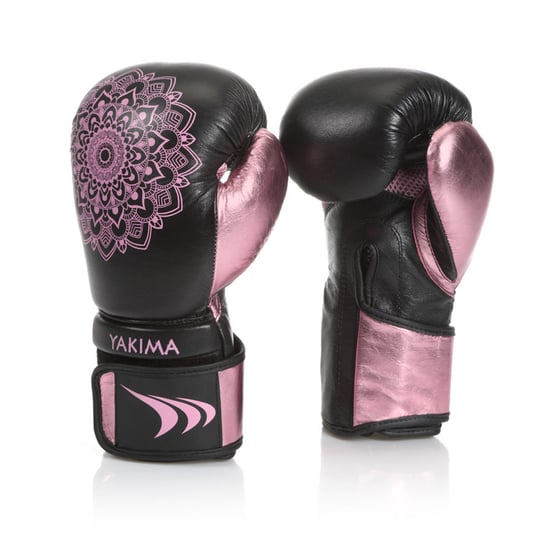 Yakimasport Rękawice bokserskie damskie MANDALA Black/Pink 10 oz Yakimasport