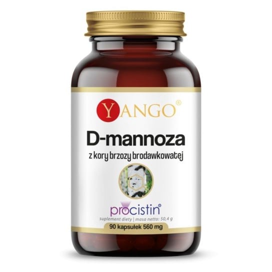 Yango D-mannoza Suplementy diety, 90 kaps. z kory brzozy brodawkowatej Yango