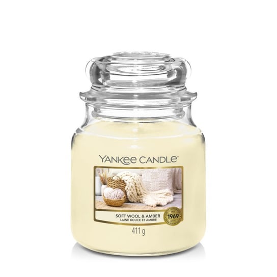 Yankee Candle Soft Wool & Amber Średnia świeca zapachowa 411g Yankee Candle