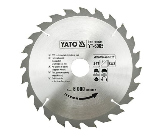 YATO PIŁA TARCZOWA WIDIOWA 205x18mm  24-ZĘBY 6066 Yato