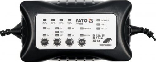 YATO PROSTOWNIK ELEKTRONICZNY 6V / 12V 4A 0-200Ah MOKRY/ŻELOWY/AGM 8300 Yato