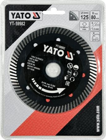 YATO TARCZA DIAMENTOWA TURBO DO GRESU 125 x 22,2mm   59982 Yato