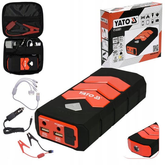 Yato Urządzenie Rozruchowe Jump Starter Power Bank Restarter 9000Ma 83081 Yato