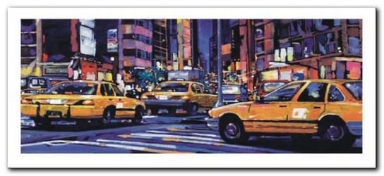 Yellow Cabs, Nyc plakat obraz 50x23cm Wizard+Genius