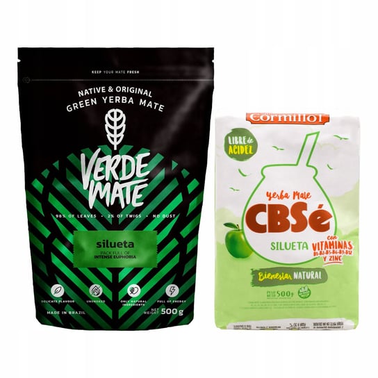 Yerba Verde Mate Green Silueta + CBSe 2x500g 1kg Verde Mate