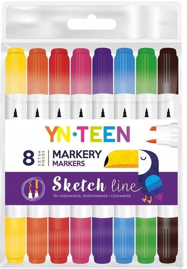 YN TEEN, Marker Sketch Line 8 kolorów YN-TEEN