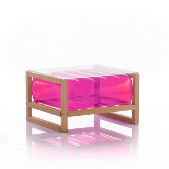 Yoko Coffee Table Eko Wood Frame Pink MOJOW