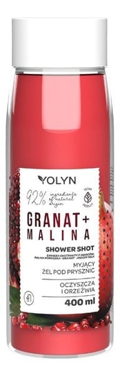 Yolyn, Shower Shot Myjacy Zel Pod Prysznic Granat + Malina, 400 ml Yolyn