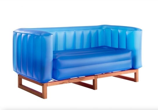 Yomi Sofa Eko With Lighting Wood Frame Blue MOJOW