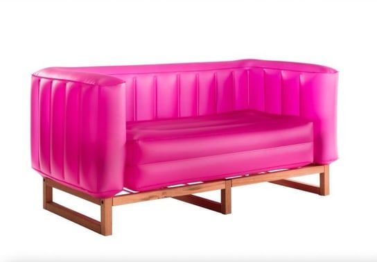 Yomi Sofa Eko With Lighting Wood Frame Pink MOJOW