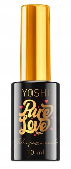 Yoshi, Pure Love Top, Transparentny Top Z Czerwonymi Serduszkami Do Lakierów Hybrydowych, 10ml Yoshi