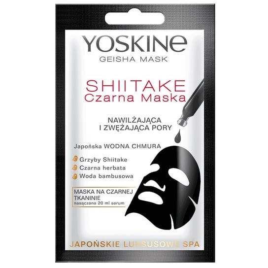 Yoskine, Geisha Mask, Maska na czarnej tkaninie Shiitake, 20 ml Yoskine
